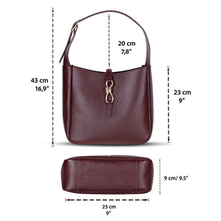 Azura Women's Leather Bag, Burgundy - BlackBrook Case