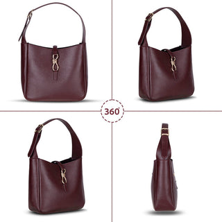 Azura Women's Leather Bag, Burgundy - BlackBrook Case