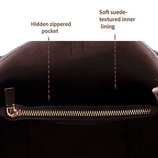 Azura Women's Leather Bag, Suede Brown - BlackBrook Case