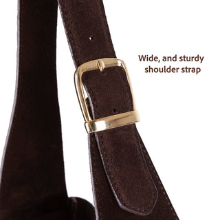 Azura Women's Leather Bag, Suede Brown - BlackBrook Case