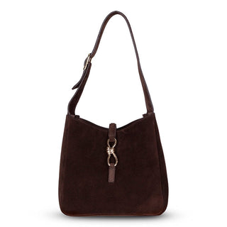Azura Women's Leather Bag, Suede Brown - BlackBrook Case