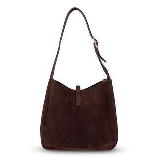 Azura Women's Leather Bag, Suede Brown - BlackBrook Case