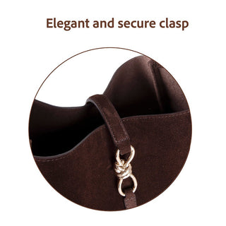 Azura Women's Leather Bag, Suede Brown - BlackBrook Case