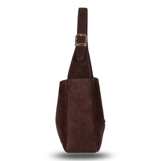 Azura Women's Leather Bag, Suede Brown - BlackBrook Case