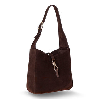 Azura Women's Leather Bag, Suede Brown - BlackBrook Case