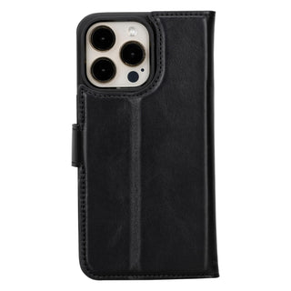 Carter Detachable Leather Wallet Case – iPhone 15 Plus, Rustic Black