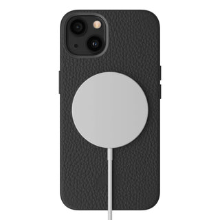 Barlow Leather iPhone 14 Plus MagSafe Case, Pebble Black - BlackBrook Case