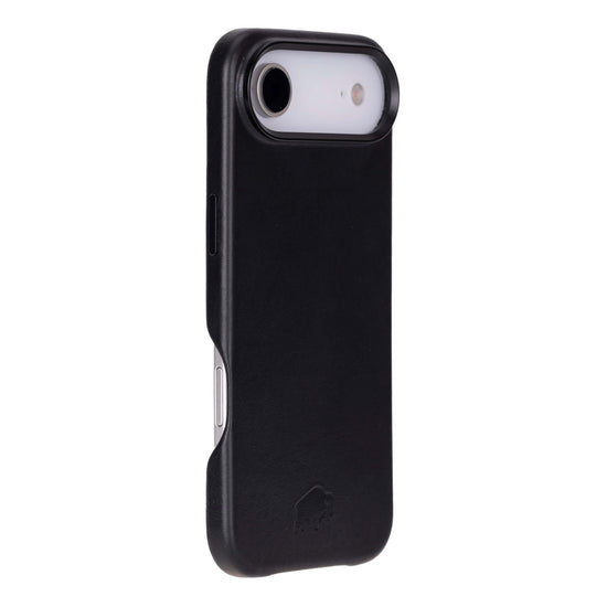 Barlow Full-Grain Leather Snap-On Case for iPhone Air in Black.