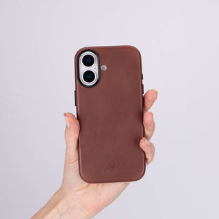 Barlow Leather MagSafe Case - iPhone 17, Brown - BlackBrook Case