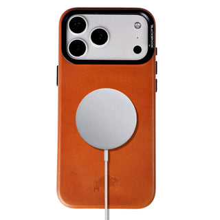 Barlow Leather MagSafe Case with Stand - iPhone 17 Pro, Burnished Tan - BlackBrook Case