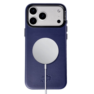 Barlow Leather MagSafe Case with Stand - iPhone 17 Pro, Deep Blue - BlackBrook Case