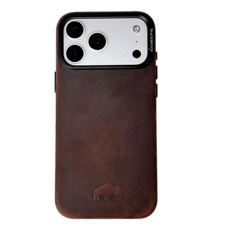 Barlow Leather MagSafe Case with Stand - iPhone 17 Pro, Distressed Coffee - BlackBrook Case