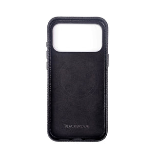 Barlow Leather MagSafe Case with Stand - iPhone 17 Pro, Pebble Black - BlackBrook Case