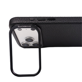 Barlow Leather MagSafe Case with Stand - iPhone 17 Pro, Pebble Black - BlackBrook Case