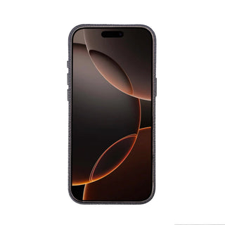 Barlow Leather MagSafe Case with Stand - iPhone 17 Pro, Pebble Black - BlackBrook Case