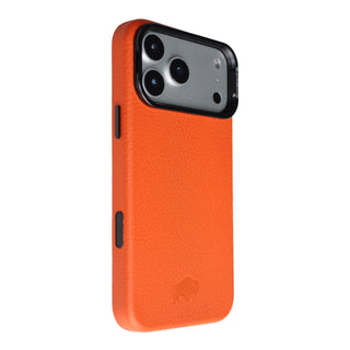 Barlow Leather MagSafe Case with Stand - iPhone 17 Pro, Pebble Orange - BlackBrook Case