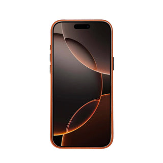 Barlow Leather MagSafe Case with Stand - iPhone 17 Pro, Pebble Orange - BlackBrook Case