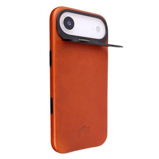 Barlow Leather MagSafe Case with Stand - iPhone Air, Burnished Tan - BlackBrook Case