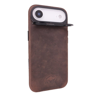 Barlow Leather MagSafe Case with Stand - iPhone Air, Distressed Coffee - BlackBrook Case