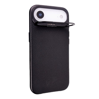 Barlow Leather MagSafe Case with Stand - iPhone Air, Pebble Black - BlackBrook Case