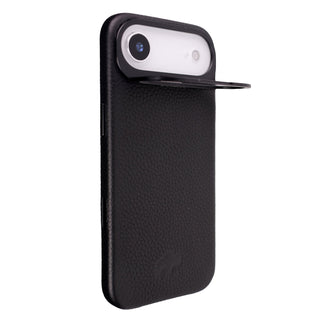 Barlow Leather MagSafe Case with Stand - iPhone Air, Pebble Black - BlackBrook Case