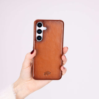 Barlow Leather Snap-On Case – Galaxy S25, Burnished Tan