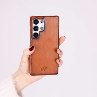 Barlow Leather Snap-On Case – Galaxy S25 Ultra, Burnished Tan