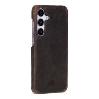 Barlow Leather Snap-On Case – Galaxy S25 Plus, Distressed Coffee