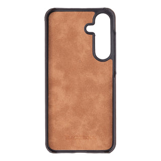 Barlow Leather Snap - On Case – Galaxy S25, Distressed Coffee - BlackBrook Case