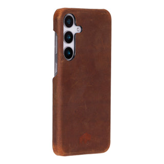 Barlow Leather Snap - On Case – Galaxy S25 Plus, Golden Brown - BlackBrook Case