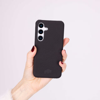 Barlow Leather Snap - On Case – Galaxy S25 Plus, Pebble Black - BlackBrook Case