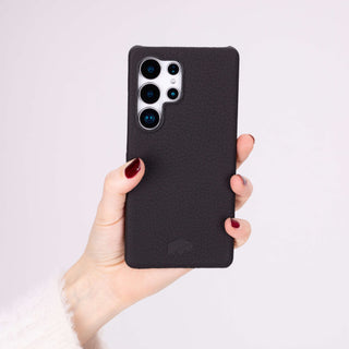 Barlow Leather Snap - On Case – Galaxy S25 Ultra, Pebble Black - BlackBrook Case