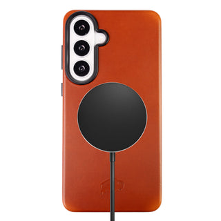 Barlow Leather Snap - On Case – Galaxy S26 Plus, Burnished Tan - BlackBrook Case