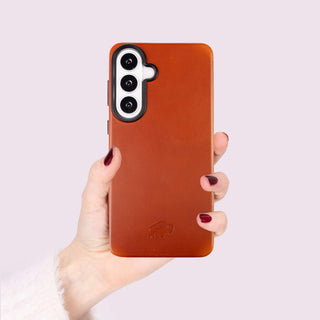 Barlow Leather Snap - On Case – Galaxy S26 Plus, Burnished Tan - BlackBrook Case