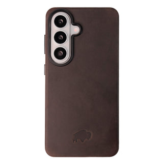 Barlow Leather Snap - On Case – Galaxy S26 Plus, Distressed Coffee - BlackBrook Case