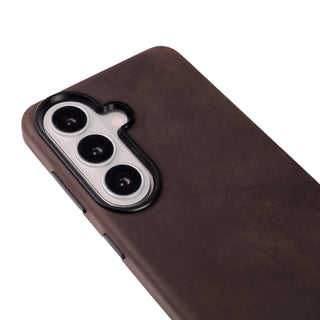 Barlow Leather Snap - On Case – Galaxy S26 Plus, Distressed Coffee - BlackBrook Case