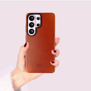 Barlow Leather Snap - On Case – Galaxy S26 Ultra, Burnished Tan - BlackBrook Case