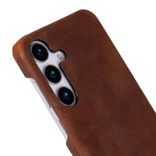 Barlow Leather Snap-On Case – Galaxy S25, Golden Brown