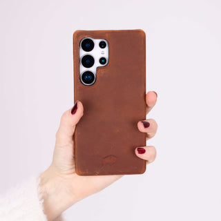 Barlow Leather Snap-On Case – Galaxy S25 Ultra, Golden Brown