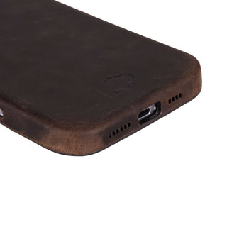 Barlow Leather MagSafe Case- iPhone 16 Plus, Distressed Coffee