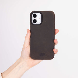 Barlow Leather MagSafe Case- iPhone 16 Plus, Distressed Coffee