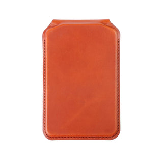 Baron Leather MagSafe Wallet with Stand, Burnished Tan - BlackBrook Case