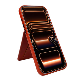 Baron Leather MagSafe Wallet with Stand, Burnished Tan - BlackBrook Case