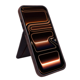 Baron Leather MagSafe Wallet with Stand, Distressed Coffee - BlackBrook Case