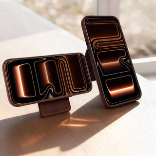 Baron Leather MagSafe Wallet with Stand, Distressed Coffee - BlackBrook Case