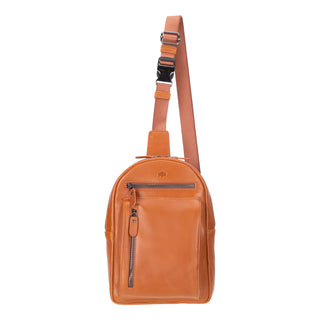 Blake Full‑Grain Leather Crossbody Bag, Tan