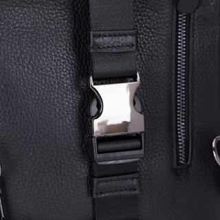Blake Full‑Grain Leather Crossbody Bag, Black - UnBranded