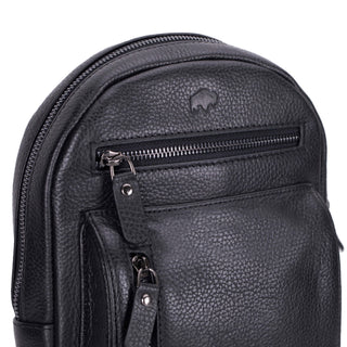 Blake Full‑Grain Leather Crossbody Bag, Black - BlackBrook Case