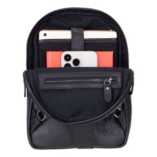 Blake Full‑Grain Leather Crossbody Bag, Black - BlackBrook Case