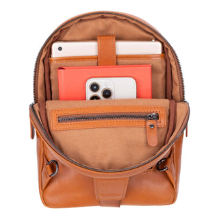 Blake Full‑Grain Leather Crossbody Bag, Tan - BlackBrook Case